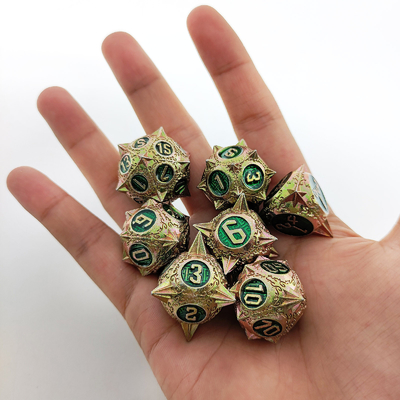 TRPG 16 mm Polyfront DND Metallwürfel mehrfarbiger Meteor Hammer