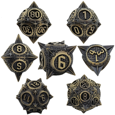 Retro Kupfer Meteor Hammer Metall Würfel Drache und Dungeon DND RPG D20