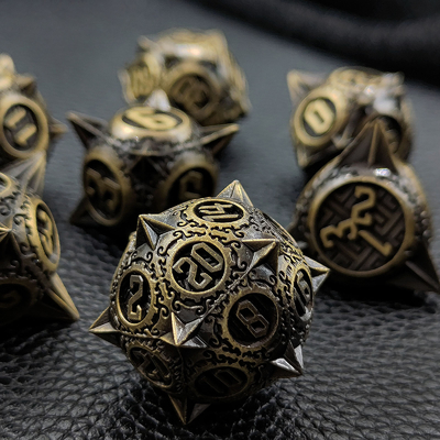 Retro Kupfer Meteor Hammer Metall Würfel Drache und Dungeon DND RPG D20