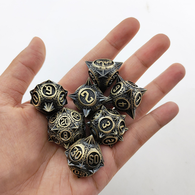 Retro Kupfer Meteor Hammer Metall Würfel Drache und Dungeon DND RPG D20
