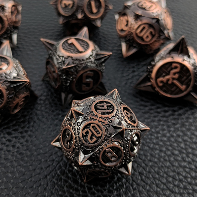 Retro Kupfer Meteor Hammer Metall Würfel Drache und Dungeon DND RPG D20