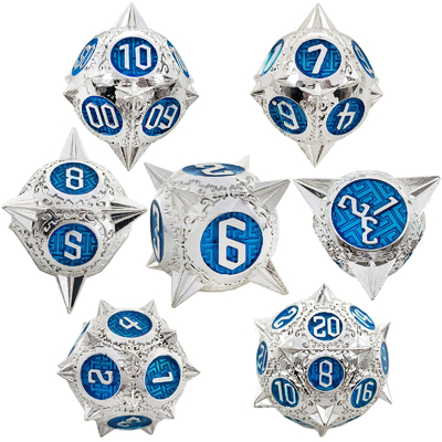 Dauerhafte Polyeder-Metall-RPG-Tanz-Set Drache und Dungeon 16mm Funkeln