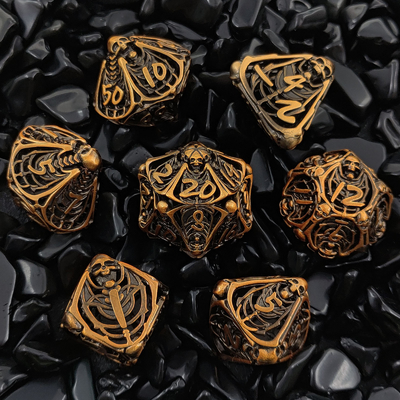 Schädel Metall Hohl Würfel Set DND Dungeons And Dragons Polyeder RPG Hohl Digital