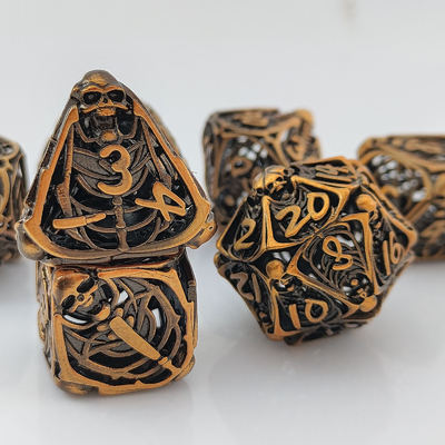 Schädel Metall Hohl Würfel Set DND Dungeons And Dragons Polyeder RPG Hohl Digital
