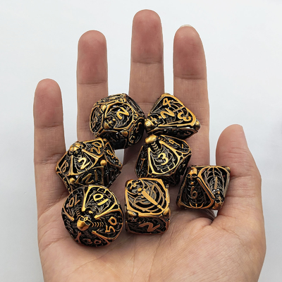 Schädel Metall Hohl Würfel Set DND Dungeons And Dragons Polyeder RPG Hohl Digital
