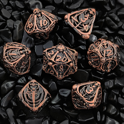 Schädel Metall Hohl Würfel Set DND Dungeons And Dragons Polyeder RPG Hohl Digital