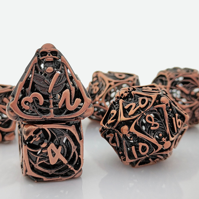 Schädel Metall Hohl Würfel Set DND Dungeons And Dragons Polyeder RPG Hohl Digital