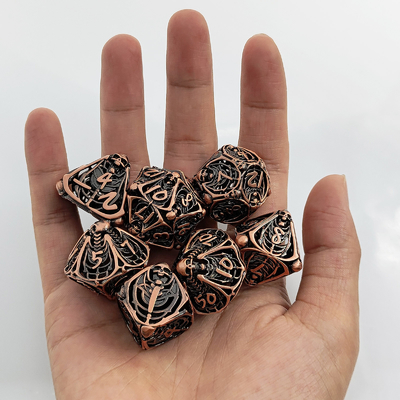 Schädel Metall Hohl Würfel Set DND Dungeons And Dragons Polyeder RPG Hohl Digital