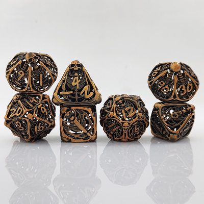 Schädel Metall Hohl Würfel Set DND Dungeons And Dragons Polyeder RPG Hohl Digital