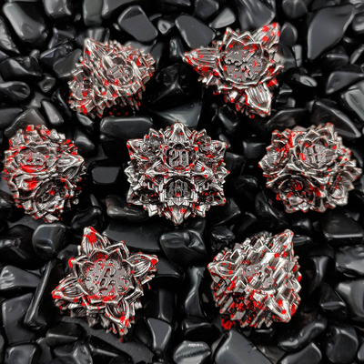 Lotus Metall Würfel Set DND Dungeons And Dragons TRPG Polyhedral COC D6 Brettspiel