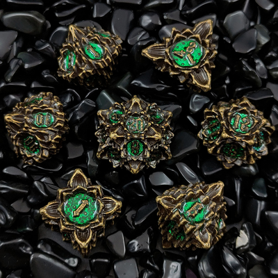 Lotus Metall Würfel Set DND Dungeons And Dragons TRPG Polyhedral COC D6 Brettspiel