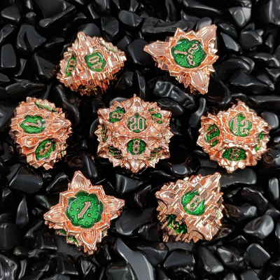 Lotus Metall Würfel Set DND Dungeons And Dragons TRPG Polyhedral COC D6 Brettspiel