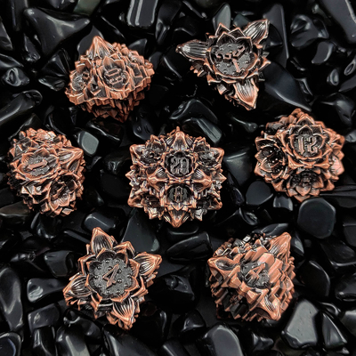 Lotus Metall Würfel Set DND Dungeons And Dragons TRPG Polyhedral COC D6 Brettspiel