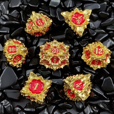 Lotus Metall Würfel Set DND Dungeons And Dragons TRPG Polyhedral COC D6 Brettspiel