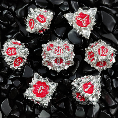 Lotus Metall Würfel Set DND Dungeons And Dragons TRPG Polyhedral COC D6 Brettspiel