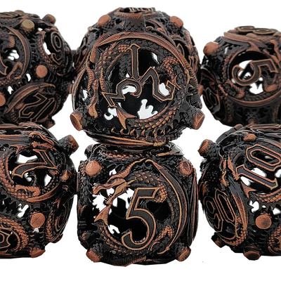 Longkong Circle Metall Würfel Set DND Dungeon und Multi-Noodle RPG Schachbrett Spiel
