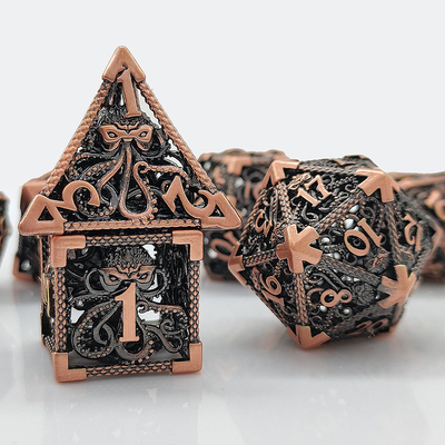 Octopus Hollow Metal Multiface Würfel Set Budemen Dungeon und Drachen DND