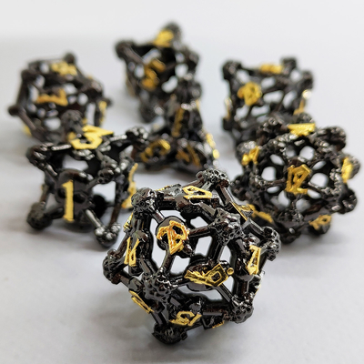 Hollow Skull Multi Face Metall Würfel Set Dungeon und Drachen RPG # DND