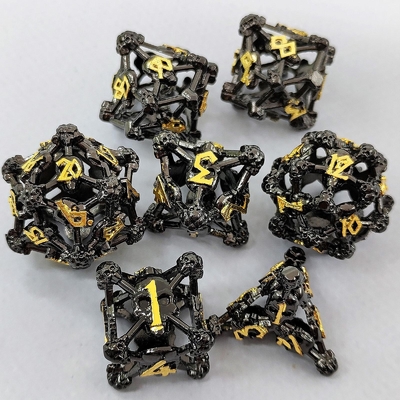 Hollow Skull Multi Face Metall Würfel Set Dungeon und Drachen RPG # DND
