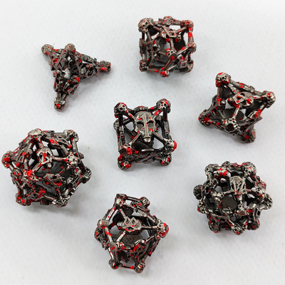Hollow Skull Multi Face Metall Würfel Set Dungeon und Drachen RPG # DND