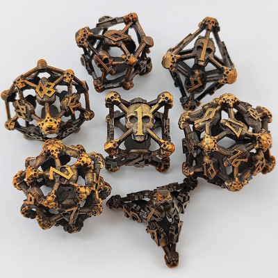Hollow Skull Multi Face Metall Würfel Set Dungeon und Drachen RPG # DND