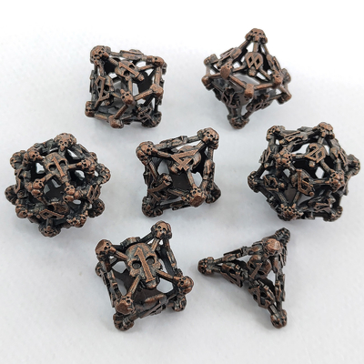Hollow Skull Multi Face Metall Würfel Set Dungeon und Drachen RPG # DND