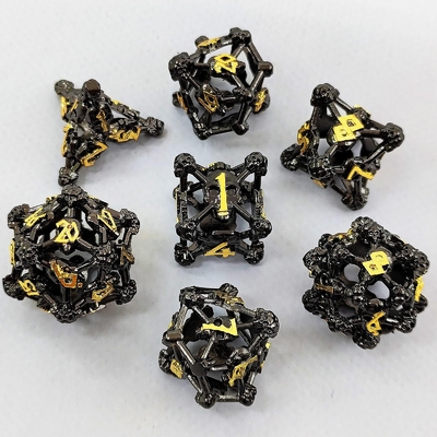 Hollow Skull Multi Face Metall Würfel Set Dungeon und Drachen RPG # DND