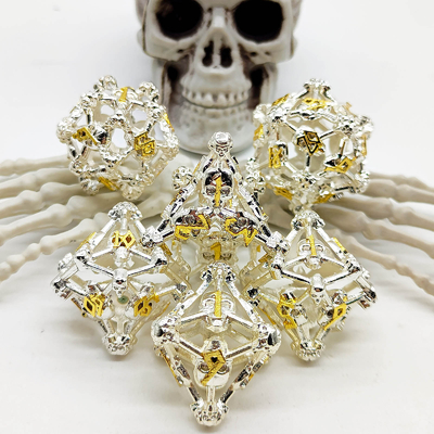 Hollow Skull Multi Face Metall Würfel Set Dungeon und Drachen RPG # DND
