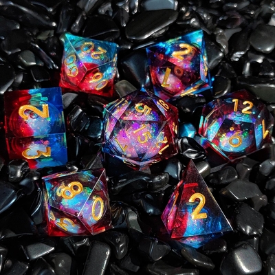 Flow Sand Multicolor Harz Würfel Set DND Cruzu's Call RPG#COC