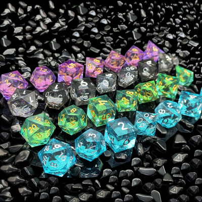 Flow Sand Multicolor Harz Würfel Set DND Cruzu's Call RPG#COC