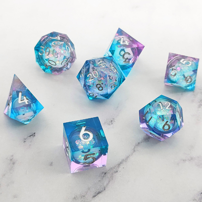 Flow Sand Multicolor Harz Würfel Set DND Cruzu's Call RPG#COC