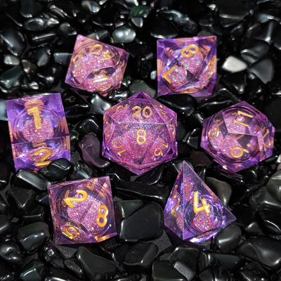 Flow Sand Multicolor Harz Würfel Set DND Cruzu's Call RPG#COC