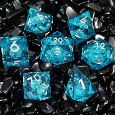 Flow Sand Multicolor Harz Würfel Set DND Cruzu's Call RPG#COC
