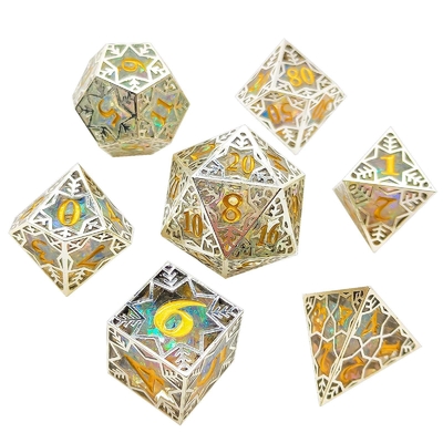 Silbermetallrahmen Resin Würfel Set DND#RPG#COC Dungeon und Dragon