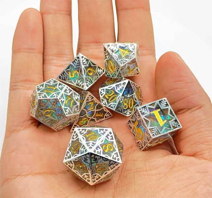 Silbermetallrahmen Resin Würfel Set DND#RPG#COC Dungeon und Dragon