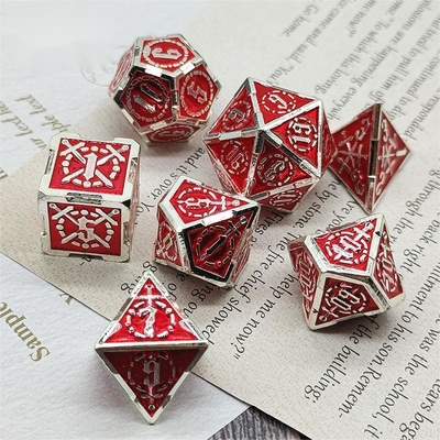 Schwert Metall RPG Würfel Hand poliert Cruzu Dungeon und lange DND#