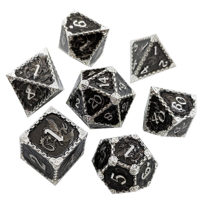 Mehrschichtiges Metall-RPG Würfel Fliegender Drache Solider glatter Drache DND
