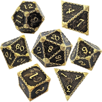 Mehrschichtiges Metall-RPG Würfel Fliegender Drache Solider glatter Drache DND