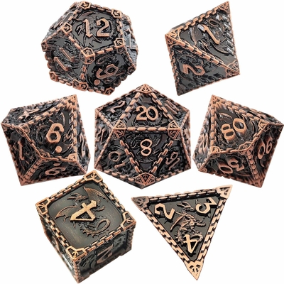 Mehrschichtiges Metall-RPG Würfel Fliegender Drache Solider glatter Drache DND