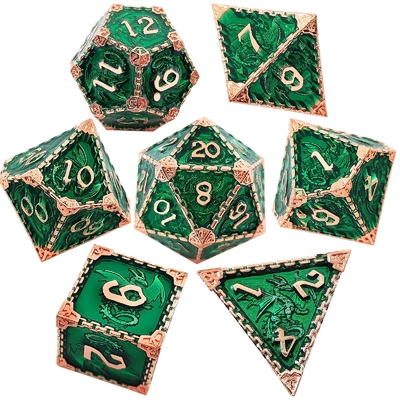 Mehrschichtiges Metall-RPG Würfel Fliegender Drache Solider glatter Drache DND