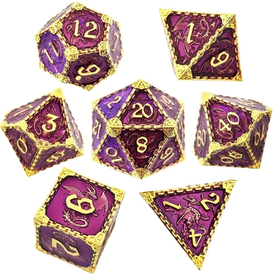 Mehrschichtiges Metall-RPG Würfel Fliegender Drache Solider glatter Drache DND