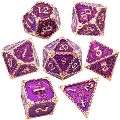 Mehrschichtiges Metall-RPG Würfel Fliegender Drache Solider glatter Drache DND