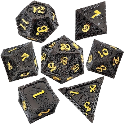 Mehrschichtiges Metall-RPG Würfel Fliegender Drache Solider glatter Drache DND