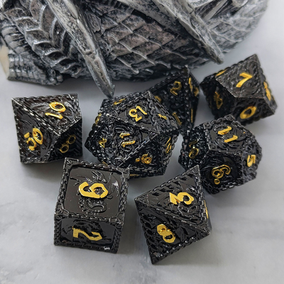 Mehrschichtiges Metall-RPG Würfel Fliegender Drache Solider glatter Drache DND