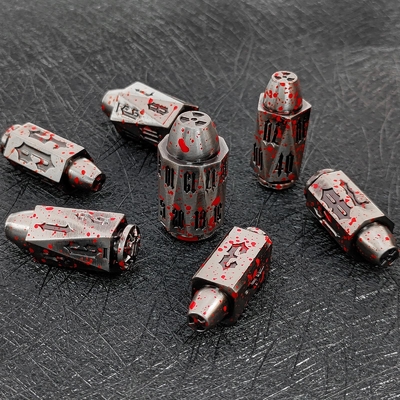 Bullet Head Multiface Metal Dice Set Desktop-Spiel DND#RPG#COC