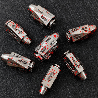 Bullet Head Multiface Metal Dice Set Desktop-Spiel DND#RPG#COC