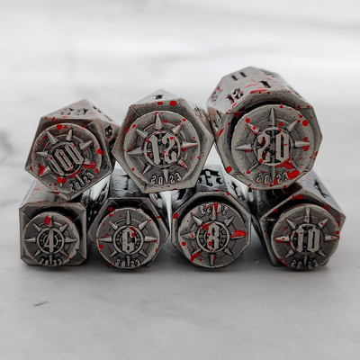 Bullet Head Multiface Metal Dice Set Desktop-Spiel DND#RPG#COC