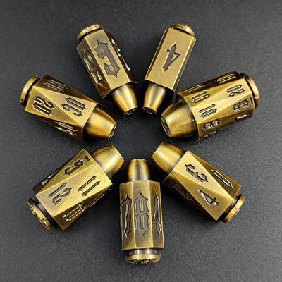 Bullet Head Multiface Metal Dice Set Desktop-Spiel DND#RPG#COC