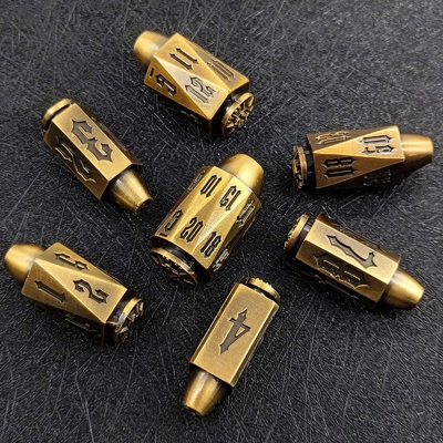 Bullet Head Multiface Metal Dice Set Desktop-Spiel DND#RPG#COC