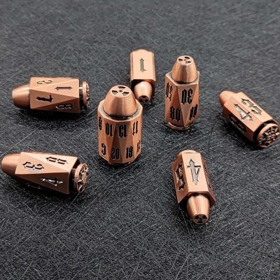 Bullet Head Multiface Metal Dice Set Desktop-Spiel DND#RPG#COC